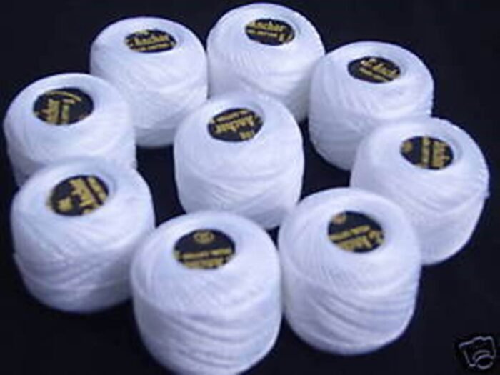Anchor White Pearl Cotton Balls. Size 8 (85 Meters each) x 10 Pcs