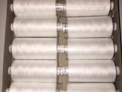 10 White MOON Coats Spun Polyester SEWING & Overlocking THREAD * 1000 Yard