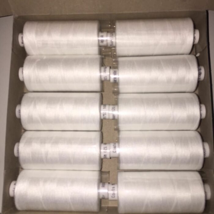 10 White MOON Coats Spun Polyester SEWING & Overlocking THREAD * 1000 Yard