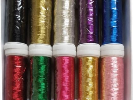 10 Metallic Embroidery Machine Thread Spools; 200 METERS EACH