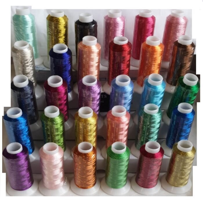 30 Metallic Embroidery Spools, 30 different Colours x 1,000 Meters (1100 Yards) Each