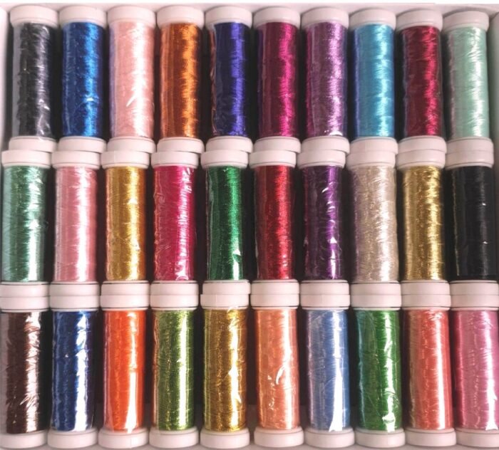 30 Metallic Embroidery Machine Thread Spools; 200 METERS EACH