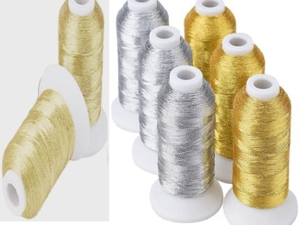 Metallic Embroidery Threads Gold, Light Gold, Silver & Copper Cones, 1,000 – 5,000 -10,000 meters