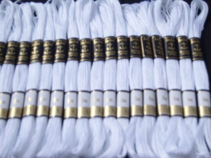 25 White ANCHOR Cotton Floss/Thread 8 mtr each
