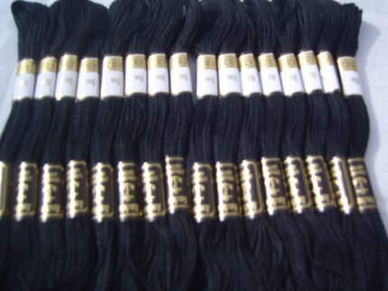 25 Black ANCHOR Cotton Floss/Thread 8 mtr each